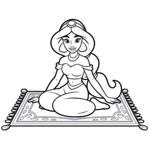 Målarbild Jasmine och Magiska Mattan