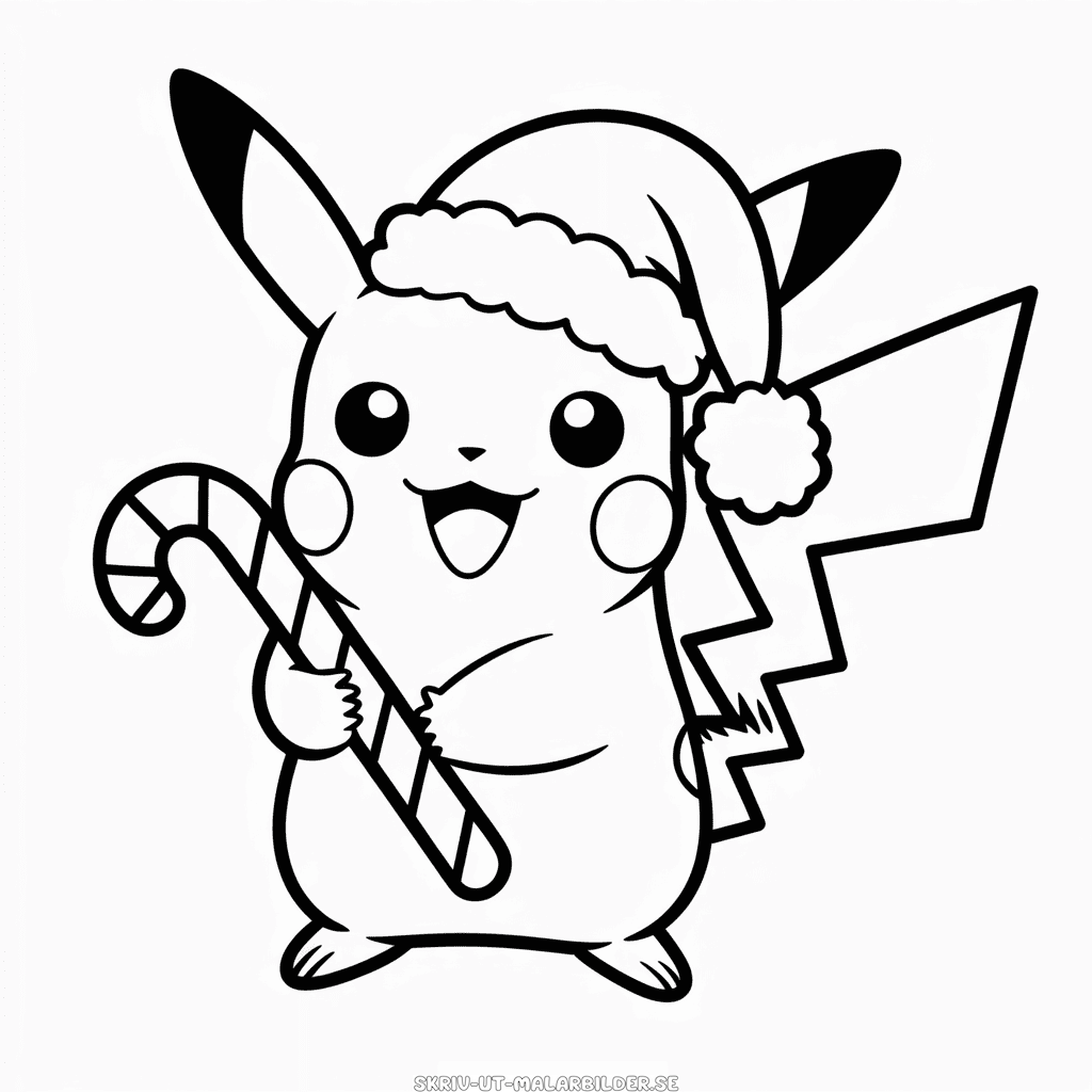Målarbild Julpikachu
