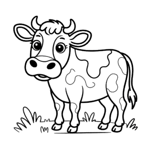 Målarbild Ko Kontur