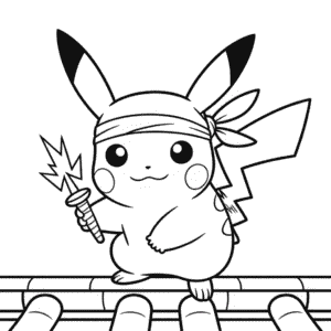 Målarbild Ninja Pikachu