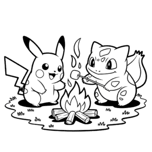 Målarbild Pokémon Pikachu och Vänner