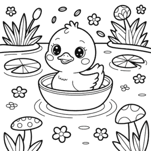 Målarbild Söt Anka