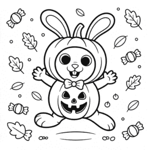 Målarbild Sött Halloween-djur