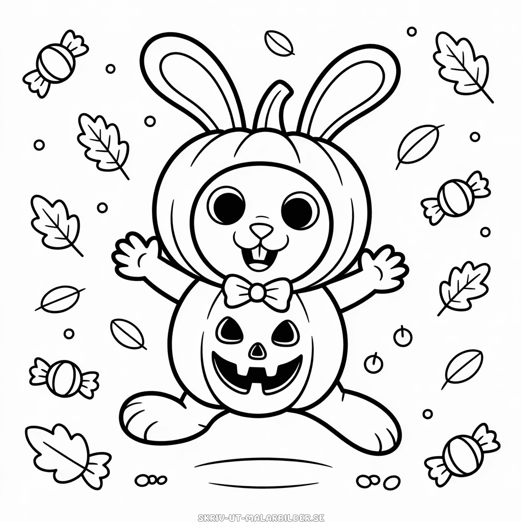 Målarbild Sött Halloween-djur