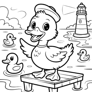 Målarbild Tecknad Anka