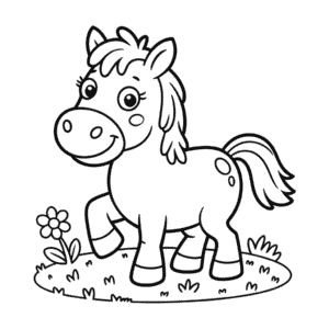 Målarbild Tecknad Häst