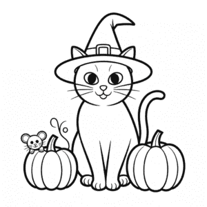 Målarbild Vuxen Halloween Katt