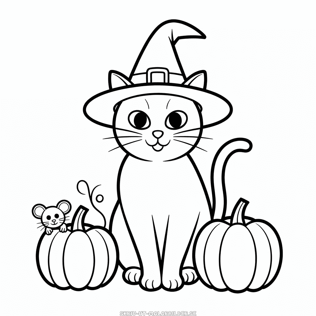 Målarbild Vuxen Halloween Katt