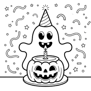 Målarbild Grattis på Födelsedagen Halloween