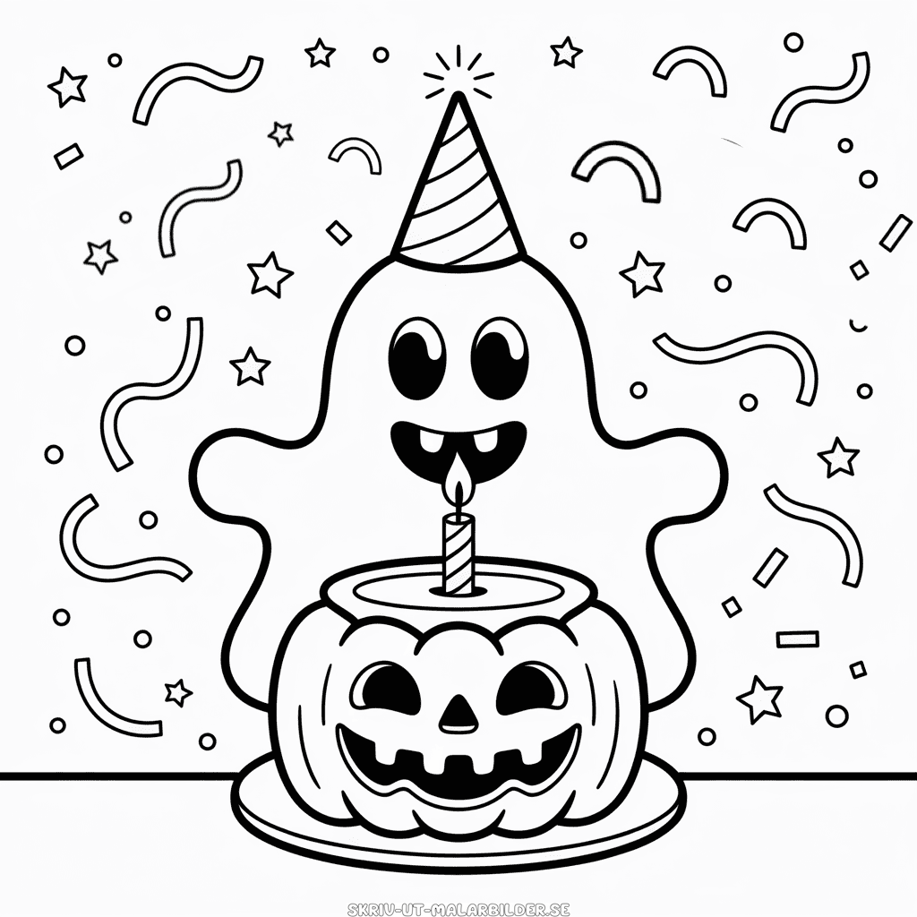 Målarbild Grattis på Födelsedagen Halloween