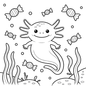 Målarbild Halloween Axolotl