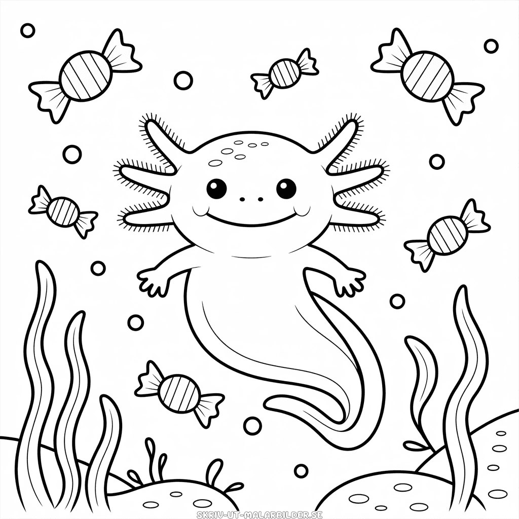 Målarbild Halloween Axolotl