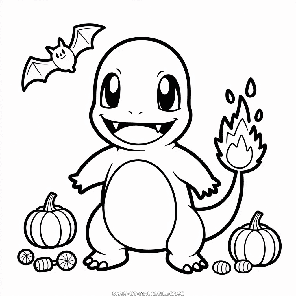 Målarbild Halloween Charmander