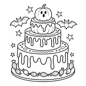 Målarbild Halloween Tårta