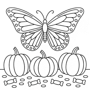 Målarbild Halloweenfjäril