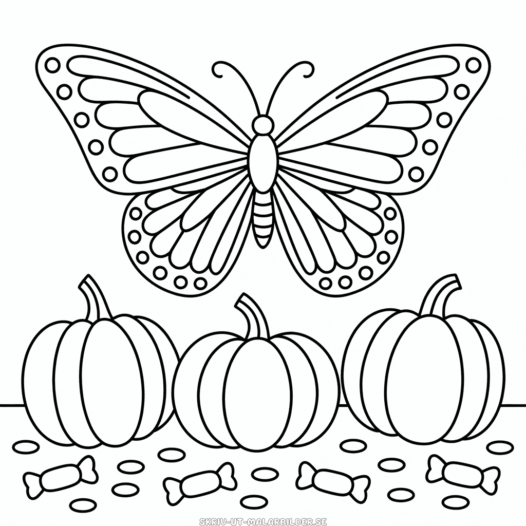 Målarbild Halloweenfjäril