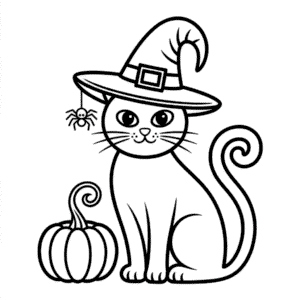 Målarbild Halloweenkatt