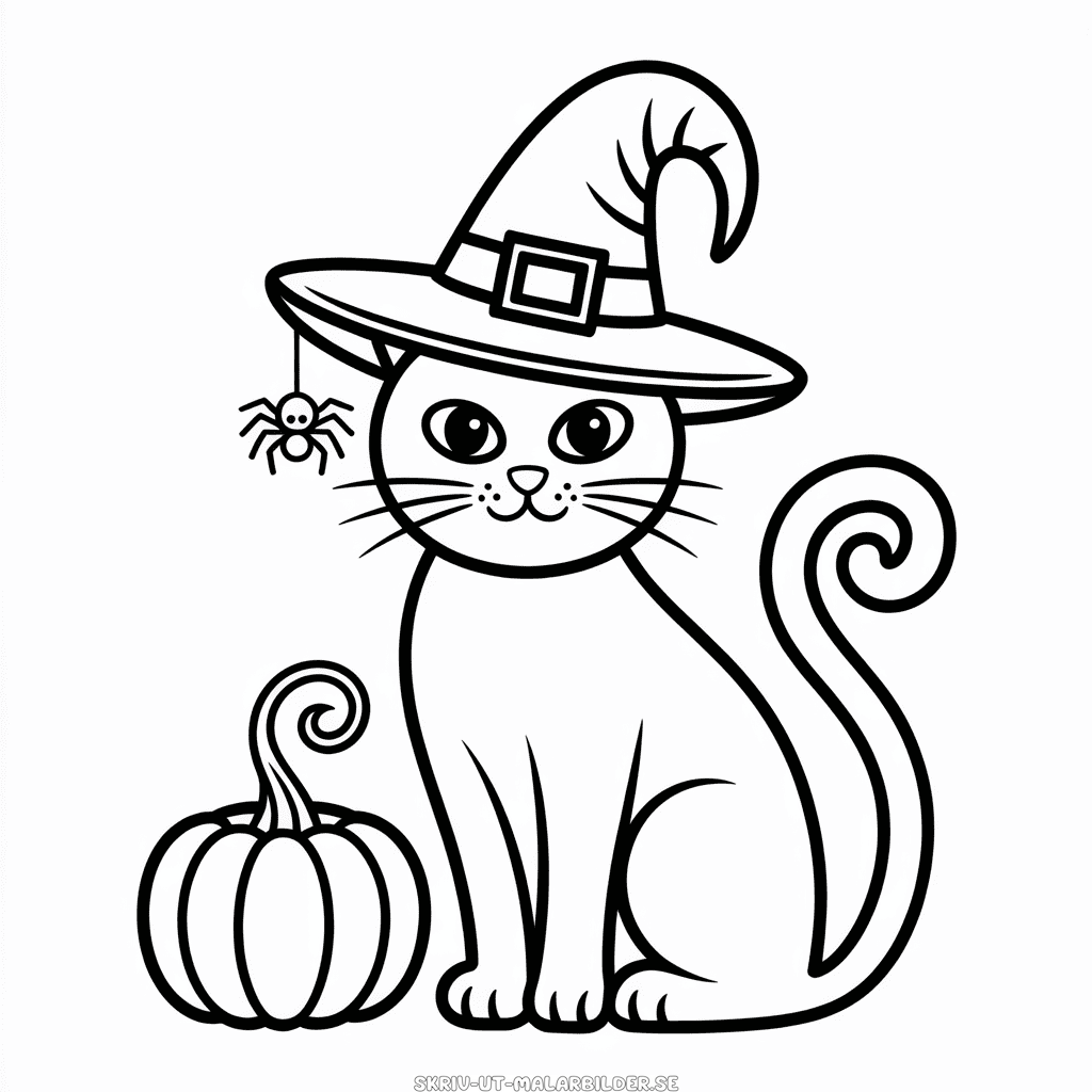 Målarbild Halloweenkatt