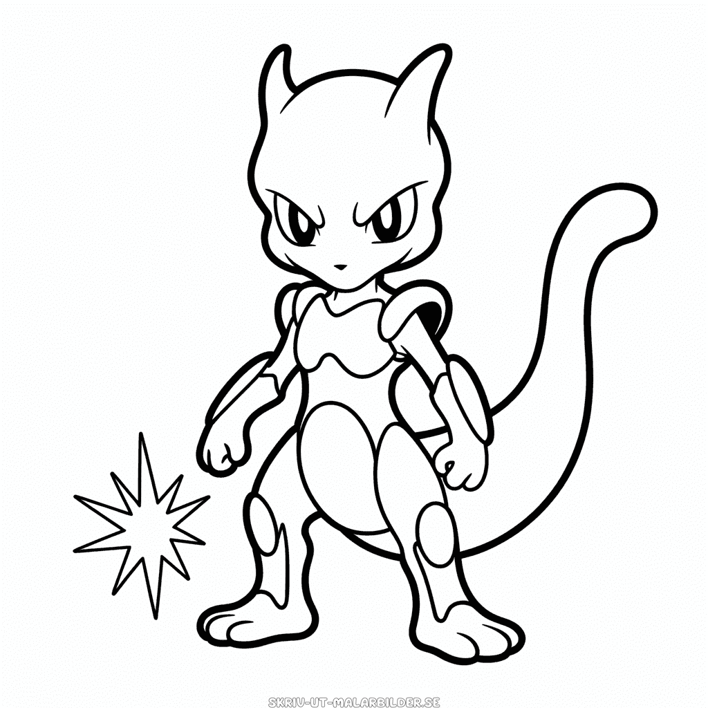 Målarbild Pansar-MewTwo