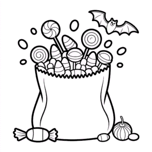Målarbild Påse med Halloween-Godis