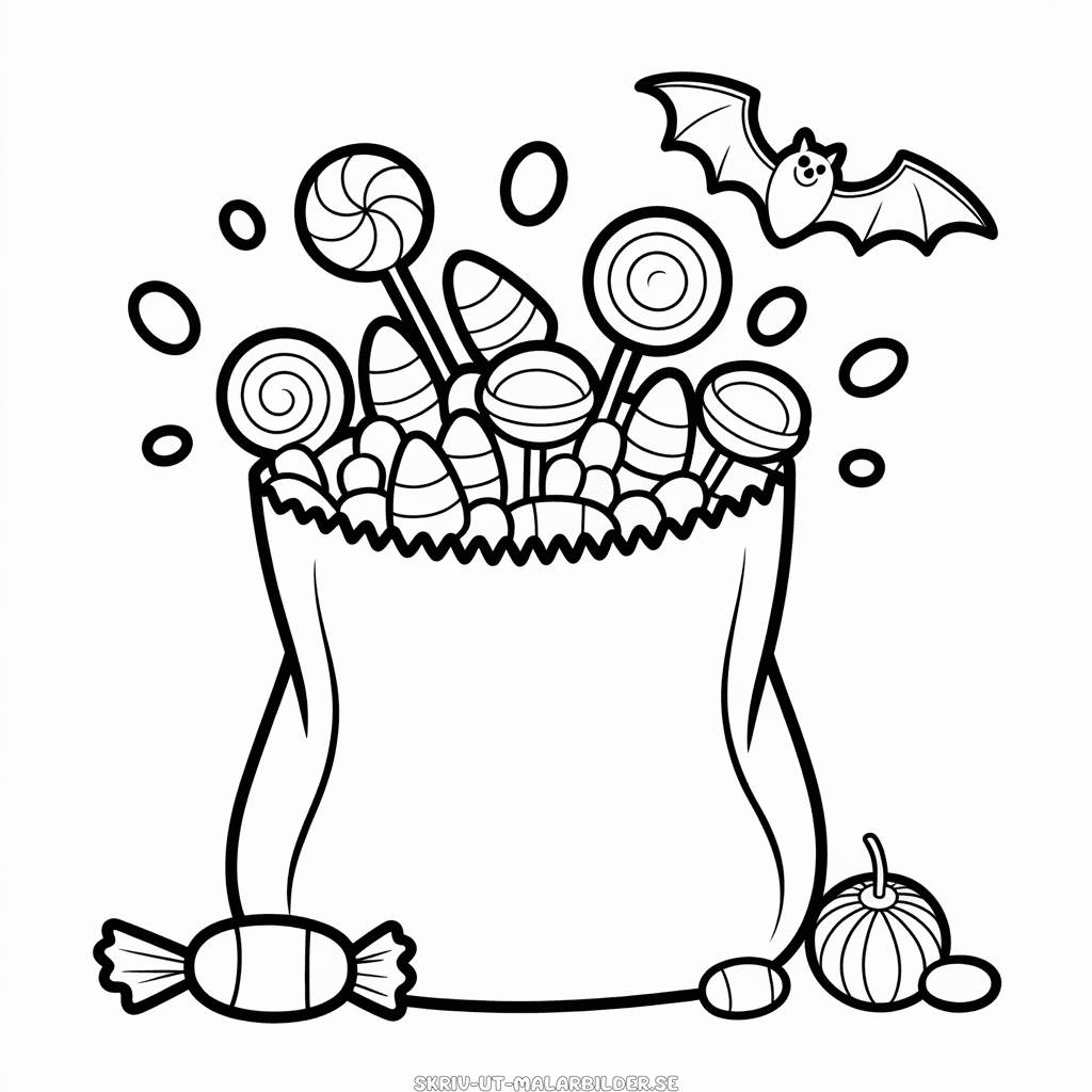 Målarbild Påse med Halloween-Godis
