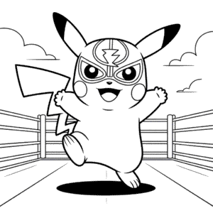 Målarbild Pikachu-brottning