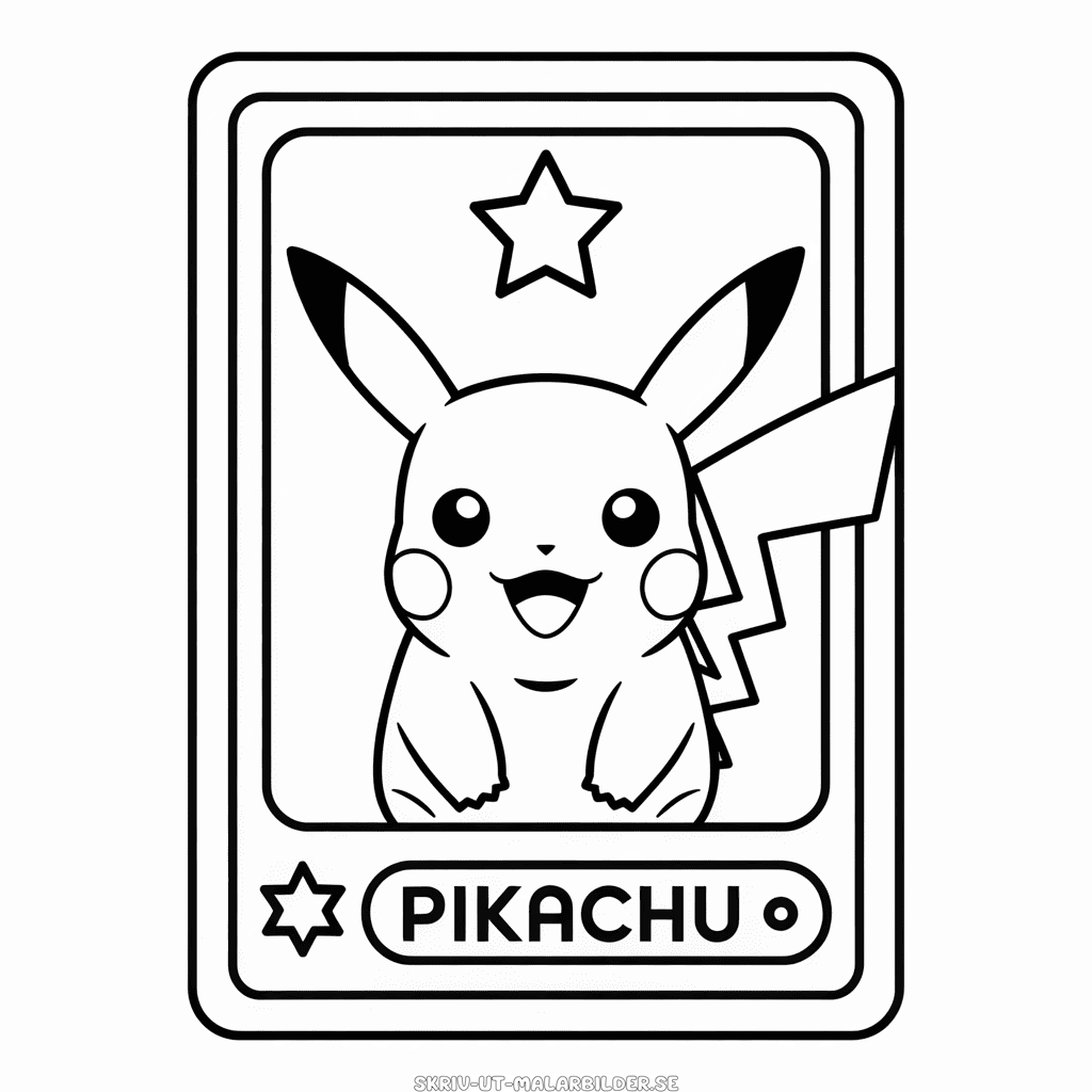 Målarbild Pikachu Kort