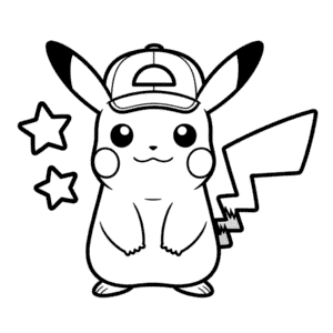 Målarbild Pikachu Med Hatt