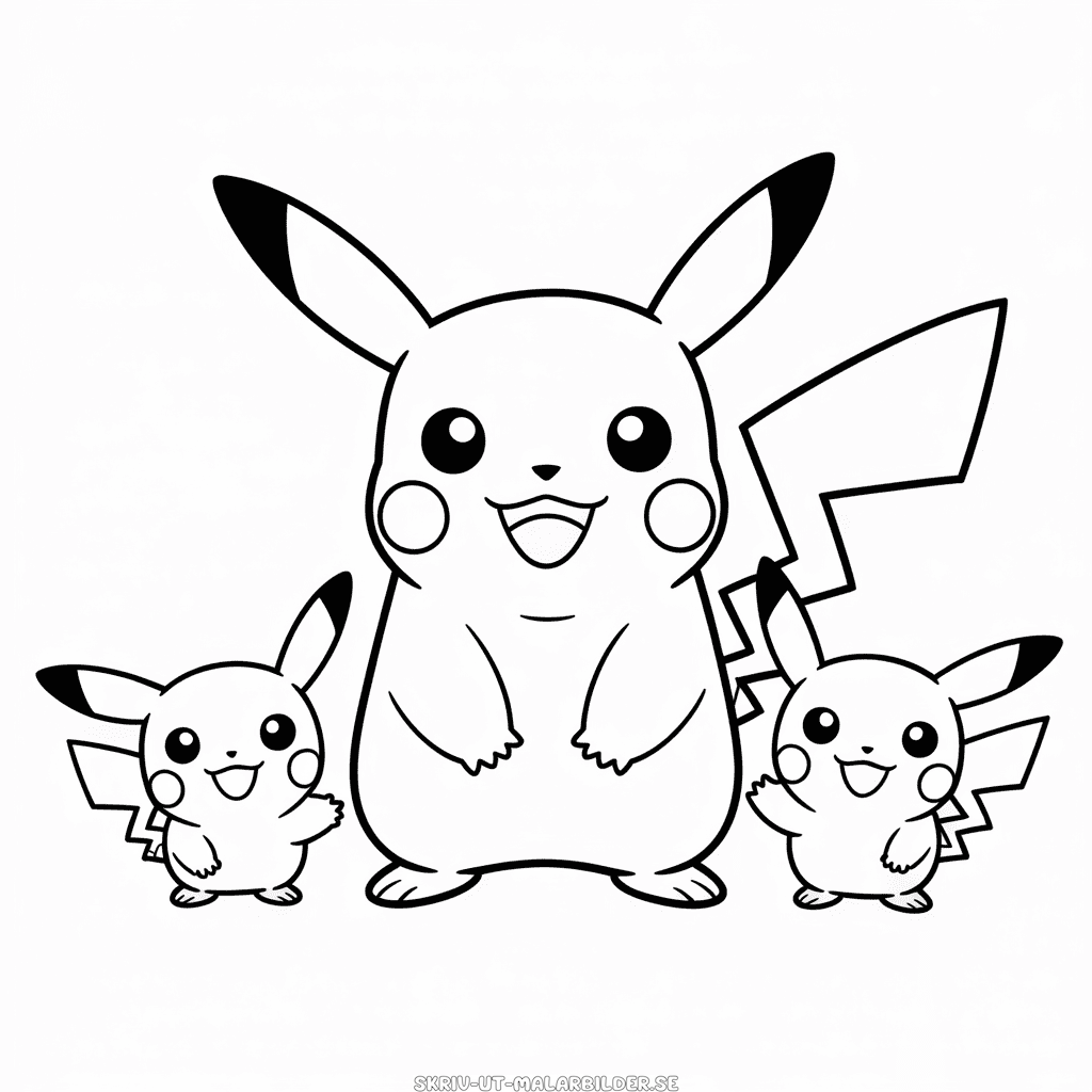 Målarbild Pikachu och Vänner
