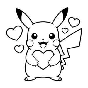 Målarbild Pikachus Alla Hjärtans Dag