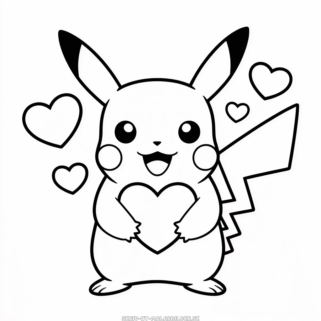 Målarbild Pikachus Alla Hjärtans Dag