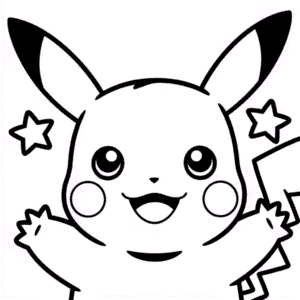 Målarbild Pikachus Ansikte