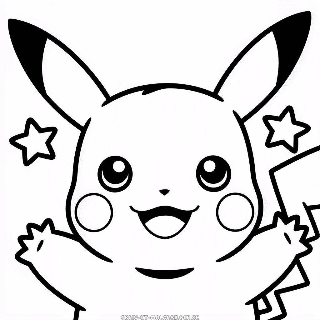 Målarbild Pikachus Ansikte