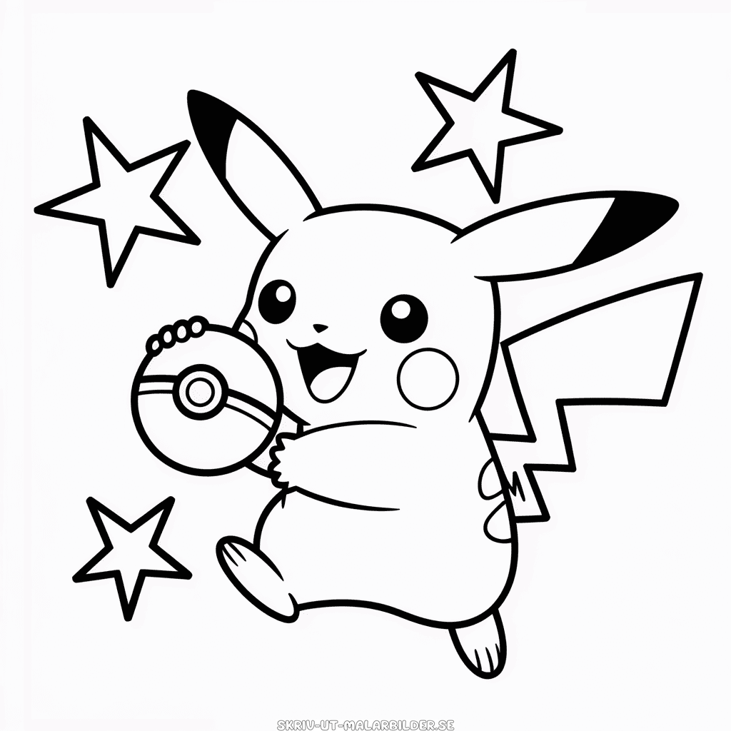Målarbild Pokémon Pikachu