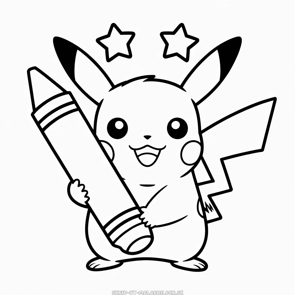 Målarbild Utskrivbar Pikachu