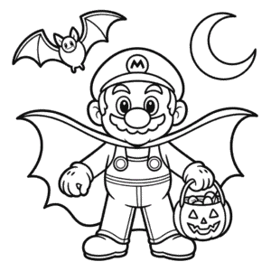 Målarbild Halloween Mario